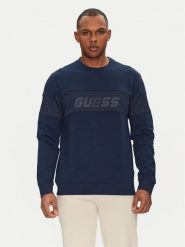 Guess Bluza Z5GQ09 K6ZS1 Granatowy Regular Fit. Niebieskie bluzy bez kaptura męskie Guess, m, z bawełny. Za 207.00 zł.