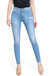 WRANGLER SKINNY HIGH RISE DAMSKIE SPODNIE JEANSOWE INDIGO BEACHES W27HGU241 112128082. Niebieskie spodnie materiałowe damskie Wrangler, bez wzorów, z jeansu. Za 199.99 zł.