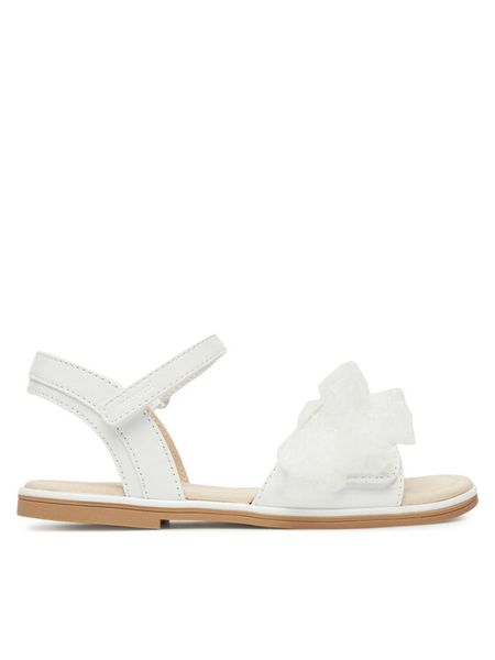 Mayoral Sandały 45629 Biały. Białe sandały dziewczęce Mayoral, ze skóry, bez zapięcia. Za 219.99 zł.