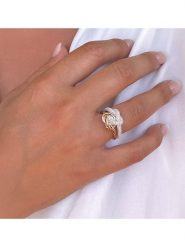 DI GIORGIO Pozłacany pierścionek z cyrkoniami rozmiar: 50. Szare pierścionki damskie DI GIORGIO, z cyrkonią, pozłacane. Za 274.75 zł.