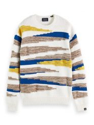 Scotch & Soda Sweter w kolorze białym ze wzorem rozmiar: S. Białe swetry męskie Scotch & Soda, s, bez wzorów, bez kołnierzyka. Za 215.21 zł.