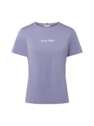 Tommy Hilfiger Koszulka Kobiety Dżersej lila, S. T-shirty damskie Tommy Hilfiger, s, bez wzorów, z bawełny, bez kołnierzyka. Za 119.95 zł.