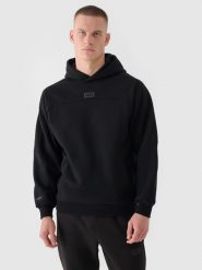 4F Bluza dresowa nierozpinana z kapturem męska 4F x Robert Lewandowski - czarna XL. Czarne bluzy sportowe męskie 4f, z aplikacjami, z bawełny, sportowe, bez kołnierzyka, bez ramiączek. W wyprzedaży za 139.99 zł.