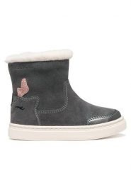 Geox Kozaki B Nashik Girl B663HA 022NF C9002 S Szary ciemny. Szare kozaki dziewczęce Geox, bez wzorów, ze skóry, bez obcasa. Za 319.99 zł.