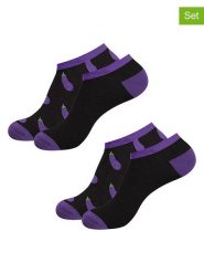 Lucky Socks Skarpety (2 pary) "Eggplant" w kolorze czarno-fioletowym rozmiar: 39-42. Czarne skarpetki męskie Lucky Socks, bez wzorów, prążkowane. Za 26.99 zł.