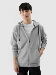 4F Bluza dresowa rozpinana z kapturem męska - chłodny jasny szary XL. Szare bluzy z kapturem męskie 4f, m, z bawełny. W wyprzedaży za 129.99 zł.