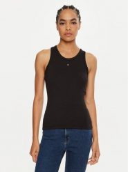 Calvin Klein Top Graphic K20K208065 Czarny Slim Fit. Czarne topy damskie CALVIN KLEIN, xs, bez wzorów, z bawełny, bez kołnierzyka. Za 119.99 zł.