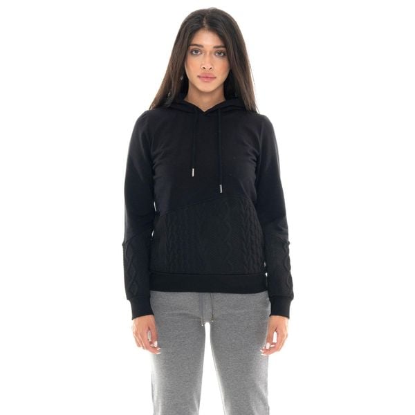 Bluza zimowa Damen z Kapuze zum Überziehen, Leone 1947 Braid-Einsätze. Czarne bluzy bez kaptura damskie LEONE 1947 APPAREL, z bawełny. W wyprzedaży za 176.82 zł.