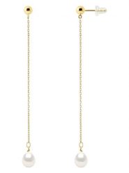 Mitzuko Złote kolczyki z perłami rozmiar: onesize. Białe kolczyki damskie Mitzuko, z perłą, złote. Za 739.99 zł.