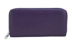 Portfel skórzany BARBERINI'S fioletowy D-8603-40. Fioletowe portfele damskie Barberinis, bez wzorów, ze skóry. Za 169.99 zł.