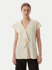 Marella Bluzka Cono 2613161122 Beżowy Regular Fit. Brązowe topy sportowe damskie Marella, bez wzorów, z acetatu, bez ramiączek. Za 689.99 zł.