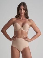 Bye Bra Biustonosz samoprzylepny w kolorze beżowym rozmiar: E-Cup. Brązowe biustonosze Bye Bra, bez wzorów, z materiału. Za 127.35 zł.
