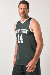 Męska Tank top siateczkowy fitness nadruk na piersi szybkoschnący do roz. 7 XL. Zielone szorty męskie JAY-PI, bez wzorów, z materiału, sportowe. Za 139.99 zł.