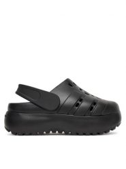 Adidas Sandały adilette Platform Clogs JP9577 Czarny. Czarne sandały damskie Adidas, bez wzorów, z tworzywa sztucznego, bez obcasa, na płaskiej podeszwie. Za 149.99 zł.