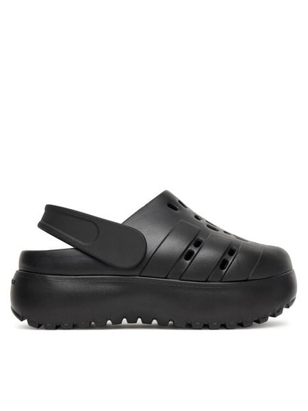 Adidas Sandały adilette Platform Clogs JP9577 Czarny. Czarne sandały damskie Adidas, bez wzorów, z syntetyku, bez obcasa, na płaskiej podeszwie. Za 149.99 zł.