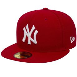 Czapka z daszkiem męska New York Yankees MLB Basic Cap. Czerwone czapki męskie New Era, bez wzorów, z poliesteru. Za 179.99 zł.