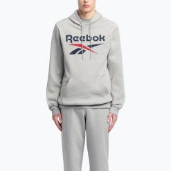 Bluza męska Reebok Identity Big Logo Fleece Hoodie. Szare bluzy bez kaptura męskie Reebok, m. Za 214.95 zł.