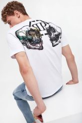 T-shirt męski PHILIPP PLEIN. T-shirty męskie Philipp Plein, m, bez wzorów, bez kołnierzyka. W wyprzedaży za 1,875.30 zł.