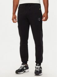 Aeronautica Militare Spodnie dresowe 242PF949F565 Czarny Regular Fit. Czarne spodnie dresowe męskie AERONAUTICA MILITARE, bez wzorów, z bawełny. Za 759.99 zł.