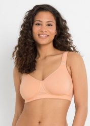 Biustonosz typu T-shirt bez fiszbinów z bawełny (2 szt.). Brązowe biustonosze bonprix, bez wzorów, z bawełny. Za 79.98 zł.