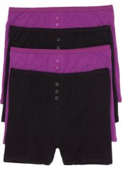Bokserki damskie z wysoką talią (4 pary). Czarne bokserki i panty damskie bonprix, bez wzorów. Za 72.99 zł.