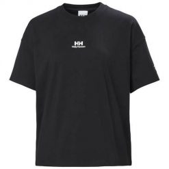 Koszulka sportowa damska Helly Hansen Patch. Czarne bluzki sportowe damskie Helly Hansen, xs, bez wzorów, z bawełny, bez ramiączek. Za 212.00 zł.