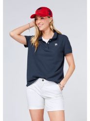 Polo Sylt Koszulka polo w kolorze granatowym rozmiar: XL. Niebieskie bluzki damskie Polo Sylt, xl, bez wzorów, bez kołnierzyka, bez ramiączek. Za 136.13 zł.