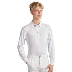 Jeździecka koszulka polo z długim rękawem Montar Will. Białe koszulki polo męskie MONTAR, m, bez wzorów, bez ramiączek. Za 207.50 zł.