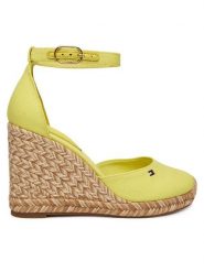 Tommy Hilfiger Espadryle Flag High Wedge Espad Closed Toe FW0FW09225 Żółty. Żółte espadryle damskie Tommy Hilfiger, bez wzorów, z materiału, bez obcasa. Za 409.99 zł.