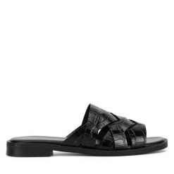 Klapki Sergio Bardi. Czarne klapki damskie Sergio Bardi, bez wzorów, bez obcasa. Za 179.99 zł.