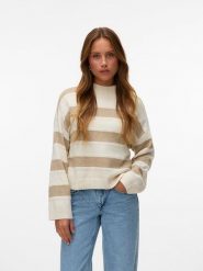 Vero Moda Sweter w kolorze beżowym rozmiar: XS. Brązowe golfy damskie Vero Moda, xs, bez wzorów, bez ramiączek. Za 74.46 zł.