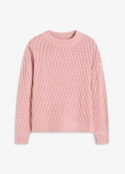 Sweter. Czerwone swetry klasyczne damskie bonprix, bez kołnierzyka. Za 99.99 zł.