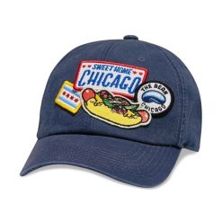 Czapka z daszkiem American Needle Iconic Chicago SMU705A-CHGO. Niebieskie czapki męskie American Needle, bez wzorów, sportowe. Za 109.00 zł.