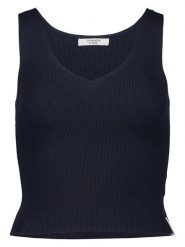 Copenhagen Studios Top w kolorze granatowym rozmiar: 32. Niebieskie topy damskie Copenhagen Studios, bez wzorów, prążkowane, bez kołnierzyka. Za 44.30 zł.