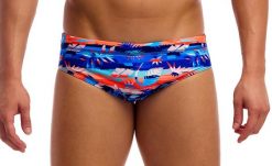 Kąpielówki męskie Funky Trunks Forever Fossil - slipy. Brązowe kąpielówki męskie FUNKY TRUNKS, l, bez wzorów, z elastanu, do pływania. Za 153.10 zł.