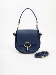 Lia Biassoni Skórzana torebka "Catona" w kolorze granatowym - 20 x 19 x 9 cm rozmiar: onesize. Niebieskie torebki klasyczne damskie Lia Biassoni, bez wzorów, z materiału, bez dodatków. Za 282.99 zł.