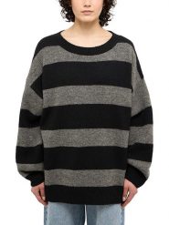 Mustang Sweter "Moon" w kolorze czarno-szarym rozmiar: S. Czarne swetry klasyczne damskie Mustang, s, bez wzorów, z wełny, bez kołnierzyka. Za 100.75 zł.