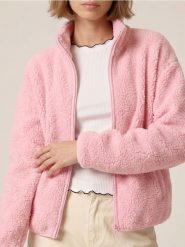 Bluza sherpa ze stójką na zamek - różowy. Czerwone bluzy bez kaptura damskie Sinsay, l. Za 59.99 zł.