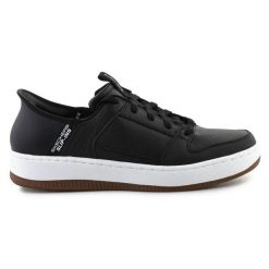 Buty Skechers Slip-ins Sport Court 92 - Distown 232445-BKNT czarne. Czarne buty sportowe na co dzień męskie z materiału, bez zapięcia. Za 613.11 zł.