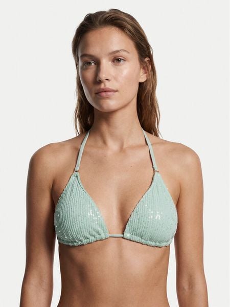 Guess Góra od bikini E6GJ07 KBMV0 Zielony. Zielone bikini damskie Guess, z aplikacjami. Za 284.99 zł.