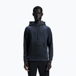 Bluza męska On Hoodie. Niebieskie bluzy sportowe męskie On, bez wzorów, z elastanu, bez kołnierzyka, bez ramiączek. Za 439.99 zł.