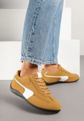 Jasnobrązowe Sneakersy Typu Klasyczne Tenisówki Zelritia. Brązowe trampki i tenisówki damskie Renee, z aplikacjami, z jeansu. Za 74.99 zł.
