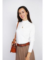 ASSUILI Sweter w kolorze białym rozmiar: 38. Białe golfy damskie Assuili, bez wzorów, z kaszmiru, bez ramiączek. Za 161.34 zł.