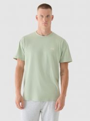 4F T-shirt oversize z nadrukiem męski - oliwkowy XL. Brązowe t-shirty męskie 4f, m, bez wzorów, z bawełny, bez kołnierzyka. W wyprzedaży za 29.99 zł.
