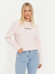 Guess Jeans Bluza W4YQ10 KC811 Różowy Classic Fit. Czerwone bluzy bez kaptura damskie Guess Jeans, l, z bawełny. Za 209.00 zł.