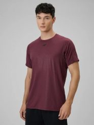Koszulka treningowa regular szybkoschnąca męsk 4F 4FRSS26TFTSM2289. Czerwone t-shirty sportowe męskie 4f, l, z elastanu, bez ramiączek, na fitness i siłownię. Za 91.99 zł.