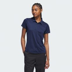 Damska koszulka polo z krótkim rękawem Solid Performance. Niebieskie bluzki damskie Adidas, xl, bez wzorów, klasyczne, bez kołnierzyka, bez ramiączek. Za 229.00 zł.
