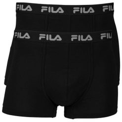 Fila Bokserki Męskie 2-pack – Czarny, Rozmiar S. Czarne bokserki męskie Fila, bez wzorów, z bawełny. Za 158.99 zł.