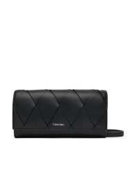 Calvin Klein Torebka Ck Woven Convertible Wallet Bag K60K612970 Czarny. Czarne listonoszki damskie CALVIN KLEIN, bez wzorów, ze skóry, bez dodatków. Za 229.99 zł.