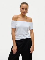 Vero Moda Bluzka Panda 10325598 Biały Regular Fit. Białe bluzki damskie Vero Moda, m, bez wzorów, z bawełny, bez kołnierzyka, bez ramiączek. Za 89.99 zł.